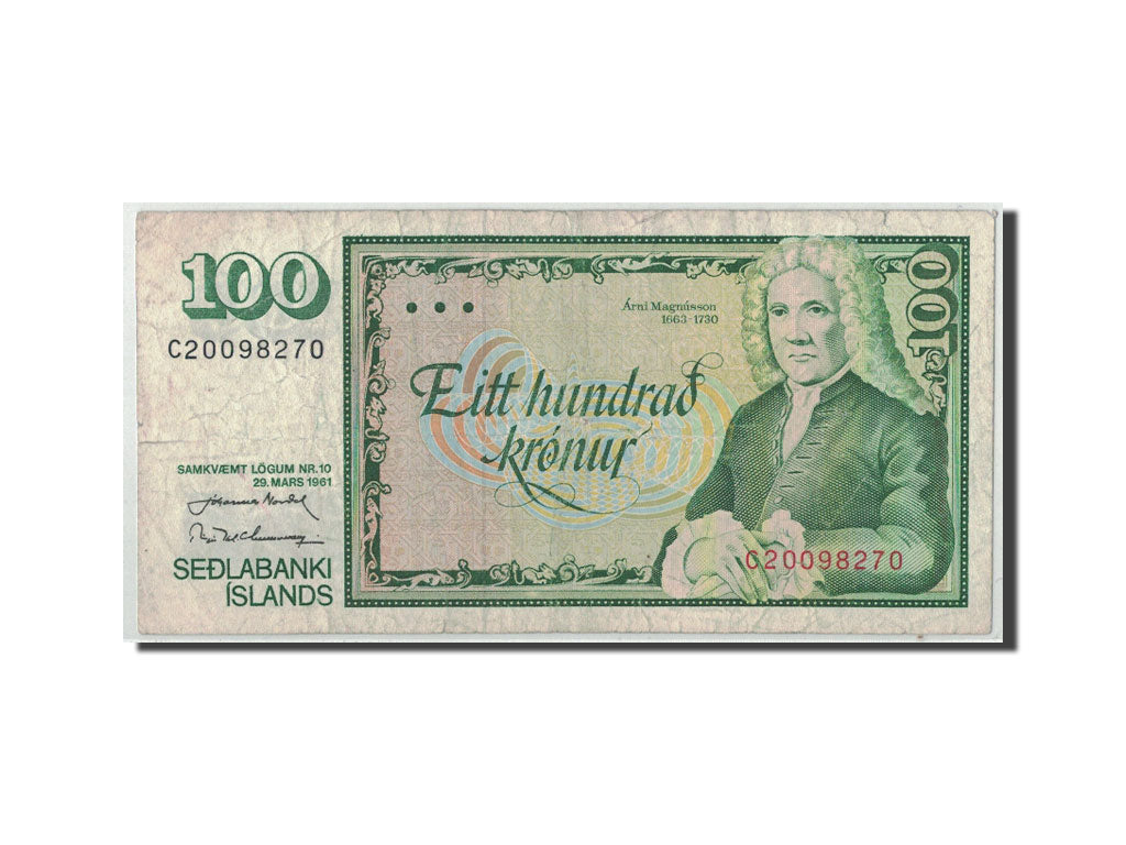 Islanda, 100 Kronur, 1961, 1961-03-20, KM:50a