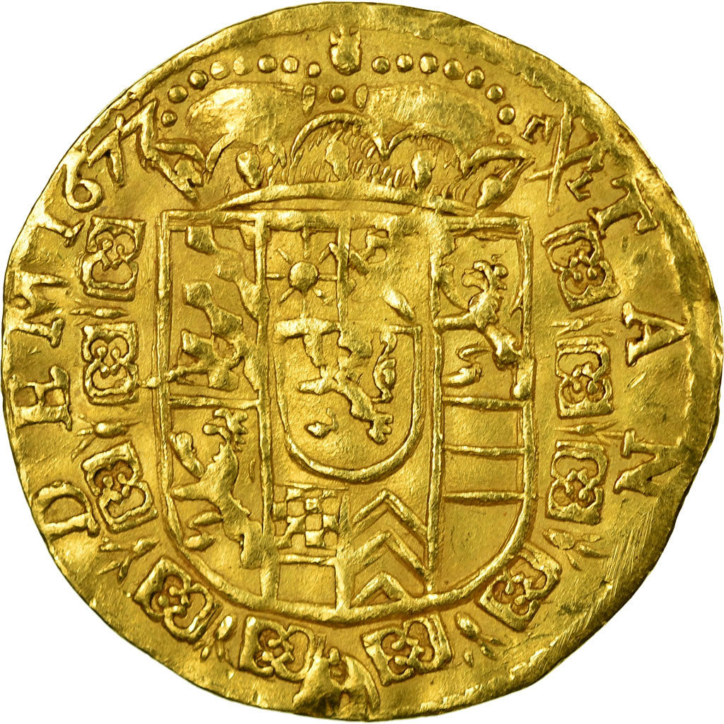 Coin, German States, JULICH-BERG, Ducat, 1677, AU(50-53), Gold