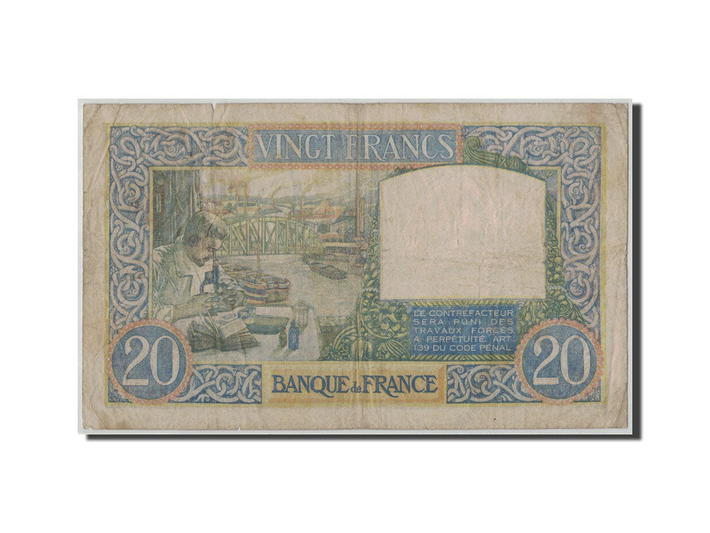 France, 20 Francs Science et Travail, 1941-12-04, KM:92b, Fayette:12.20, F(12-15