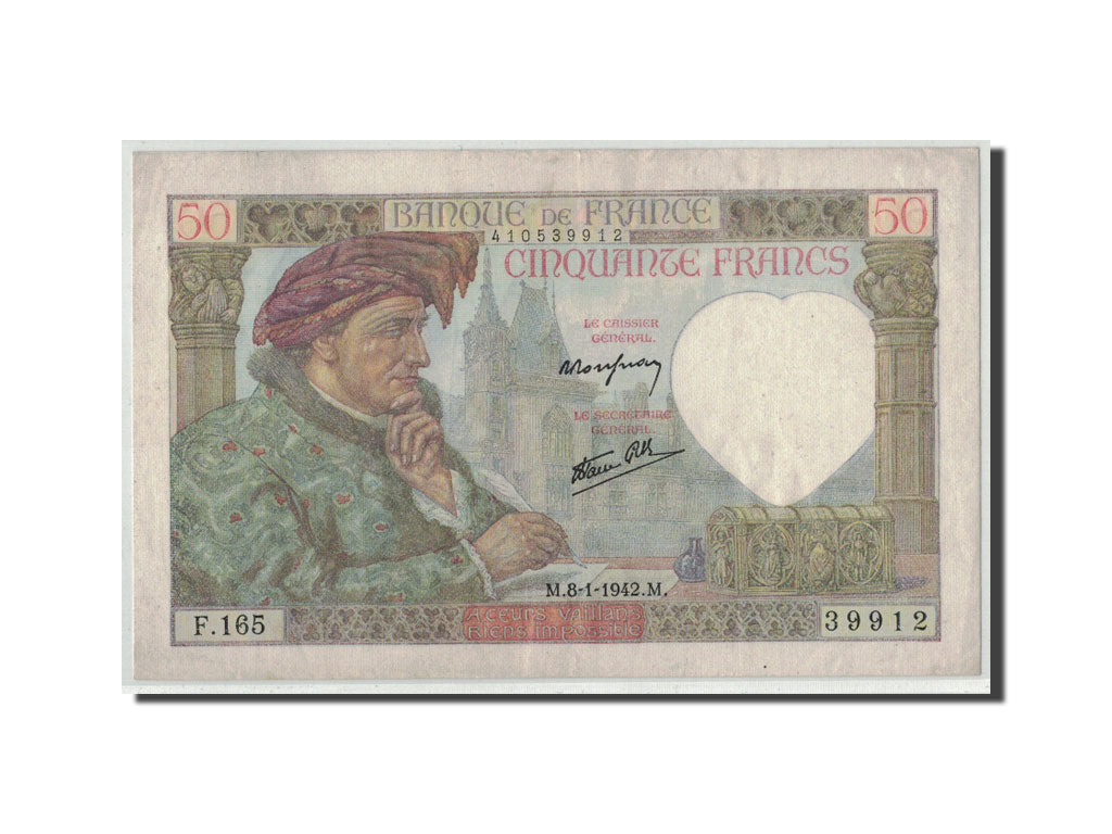 Banconote, Francia, 50 Francs, 50 F 1940-1942 ''Jacques Coeur'', 1942