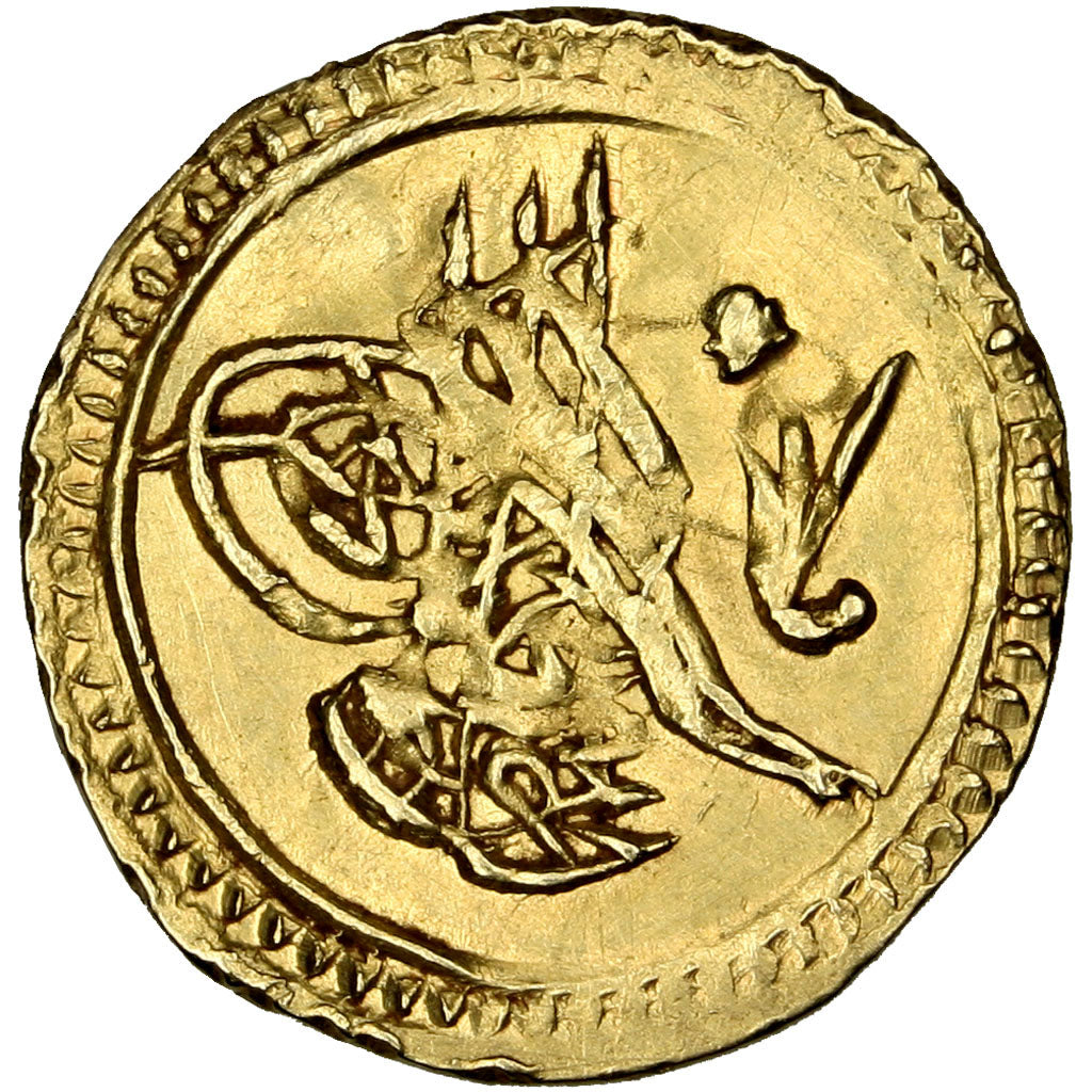 Turkey, 1/4 Zeri Mahbub, 1809, Constantinople, AU(50-53), Gold, 0.78