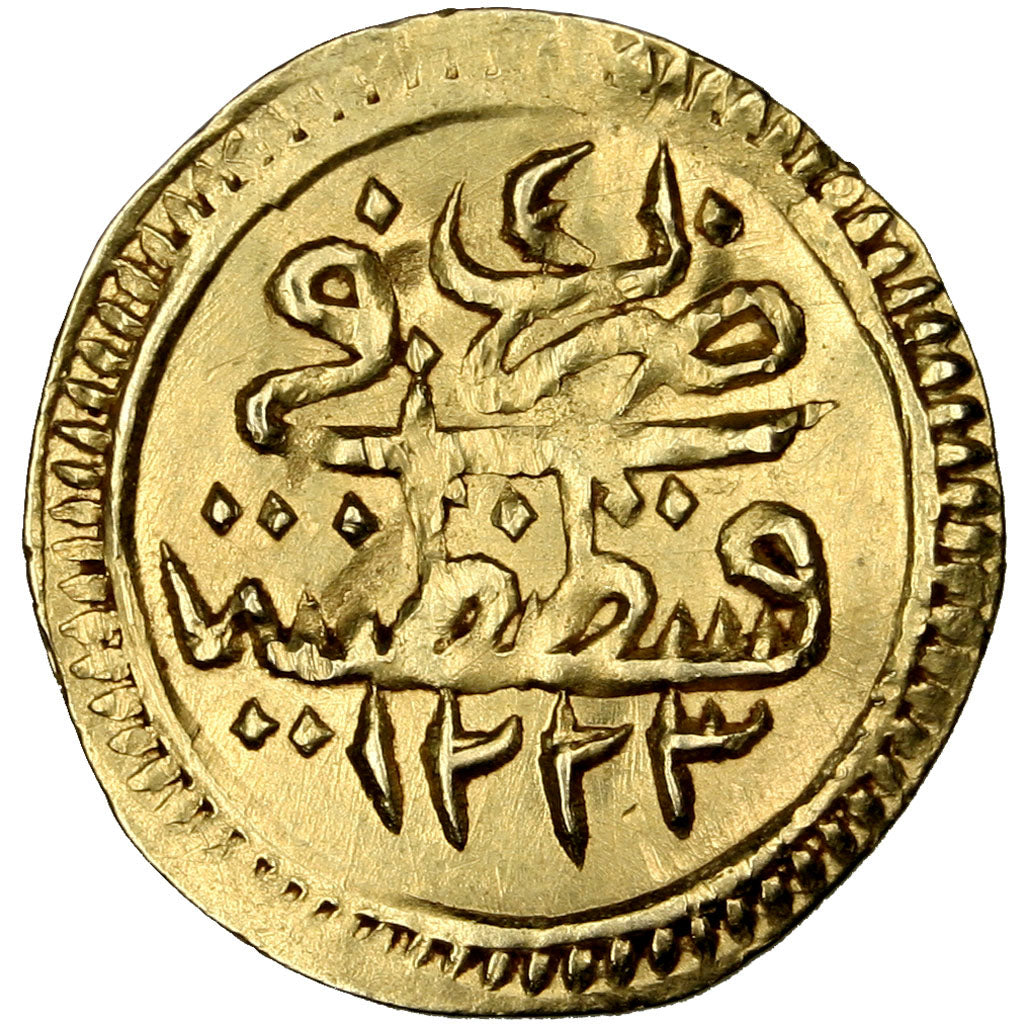 Turkey, 1/4 Zeri Mahbub, 1809, Constantinople, AU(50-53), Gold, 0.78