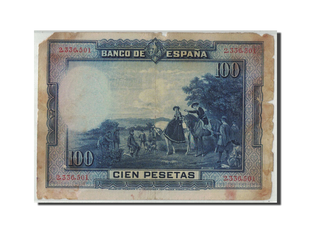 Banknote, Spain, 100 Pesetas, 1928, 1928-08-15, KM:76a, G(4-6)