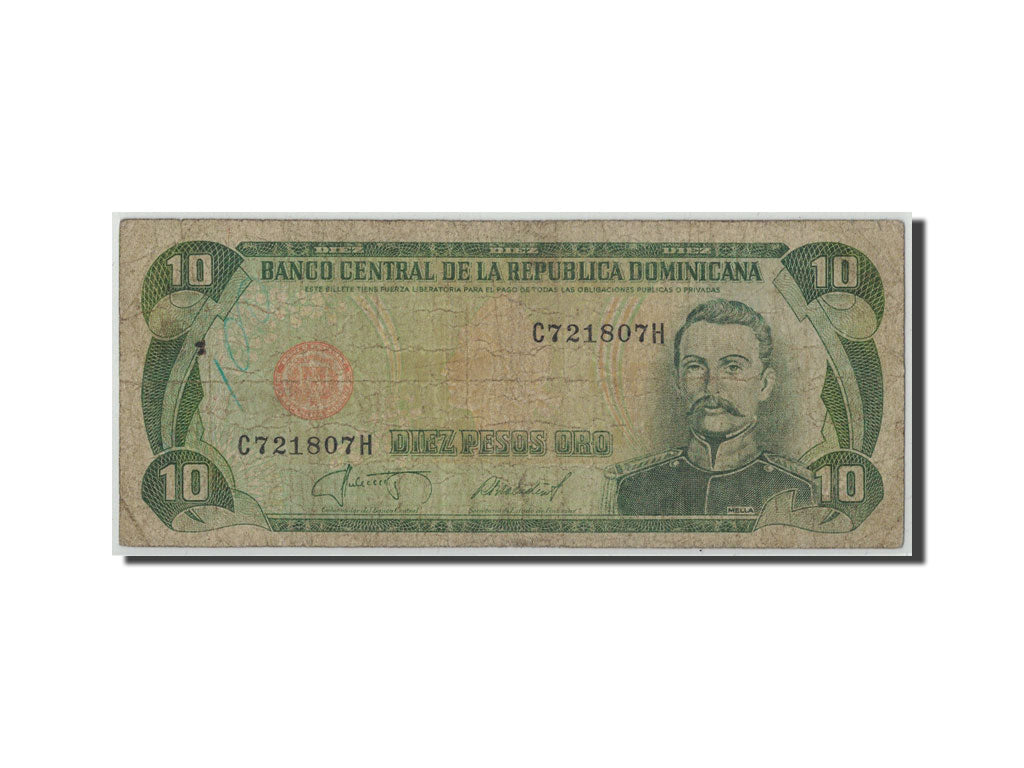 Banknote, Dominican Republic, 10 Pesos Oro, 1987, KM:119c, VG(8-10)