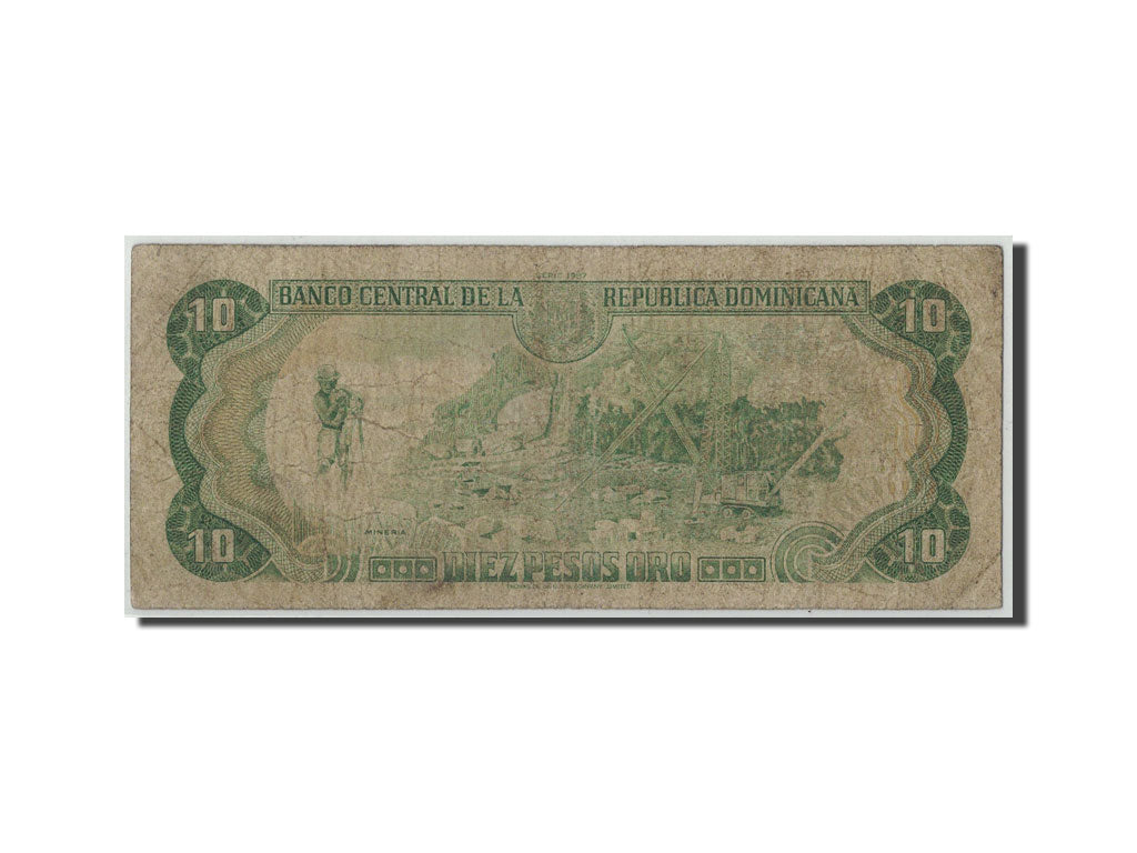 Banknote, Dominican Republic, 10 Pesos Oro, 1987, KM:119c, VG(8-10)