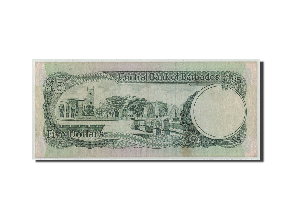 Barbados, 5 Dollars, KM:37, BC