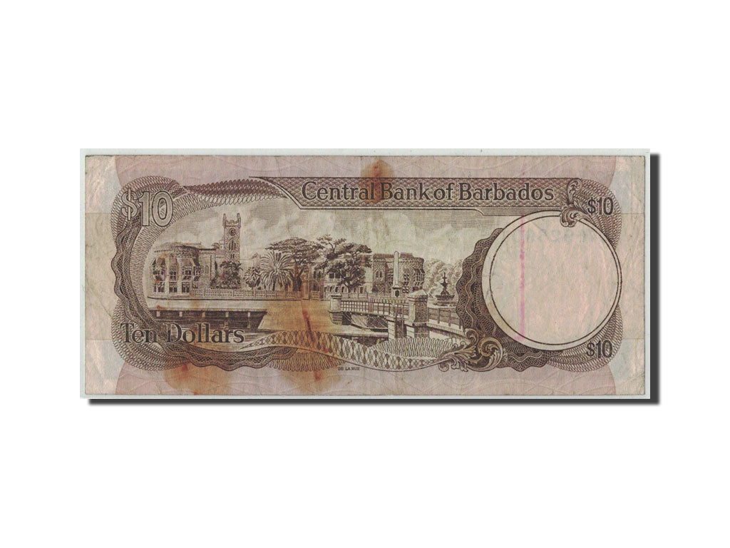 Barbados, 10 Dollars, KM:33a, VG(8-10)