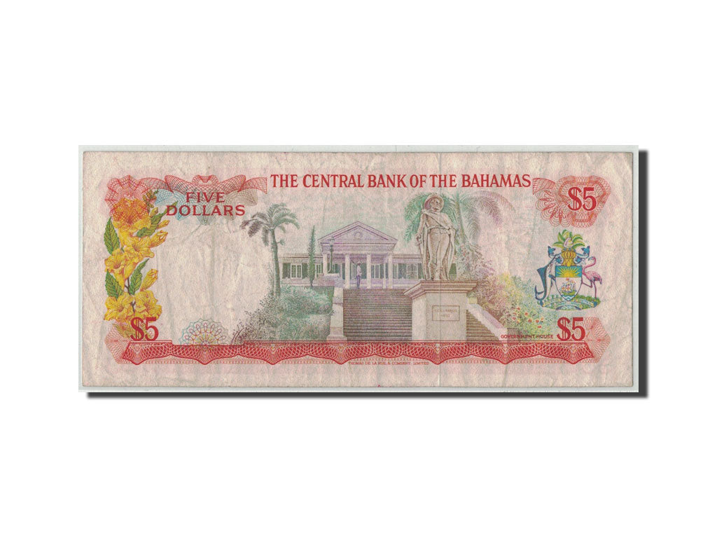 Bahamas, 5 Dollars, L.1974, KM:37a, B+