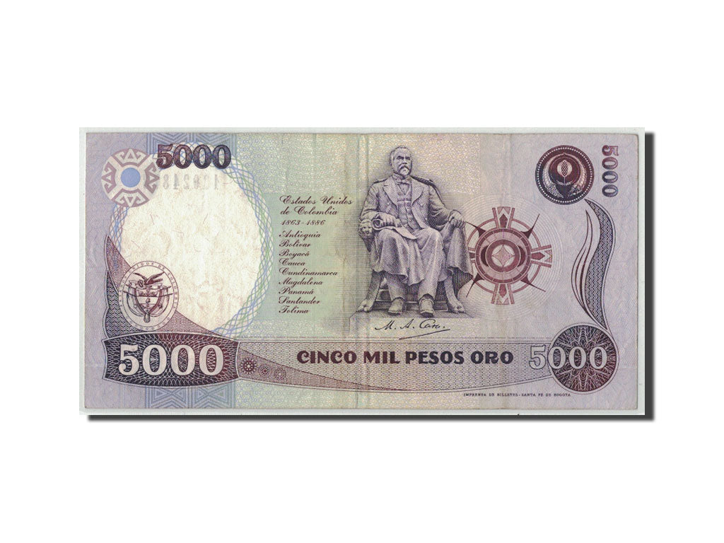 Colombie, 5000 Pesos Oro, 1993, KM:436A, 1993-01-04, TB