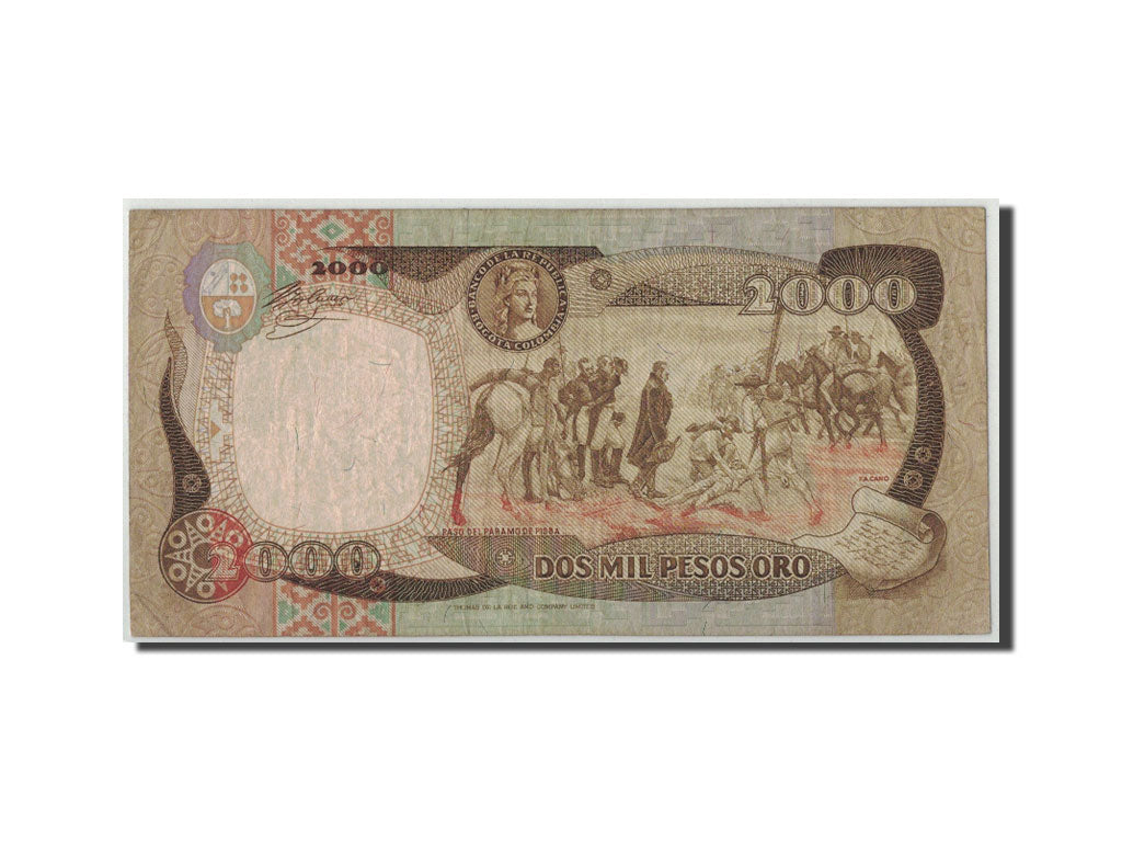 Colombia, 2000 Pesos Oro, 1984, KM:430b, 1984-07-24, F(12-15)