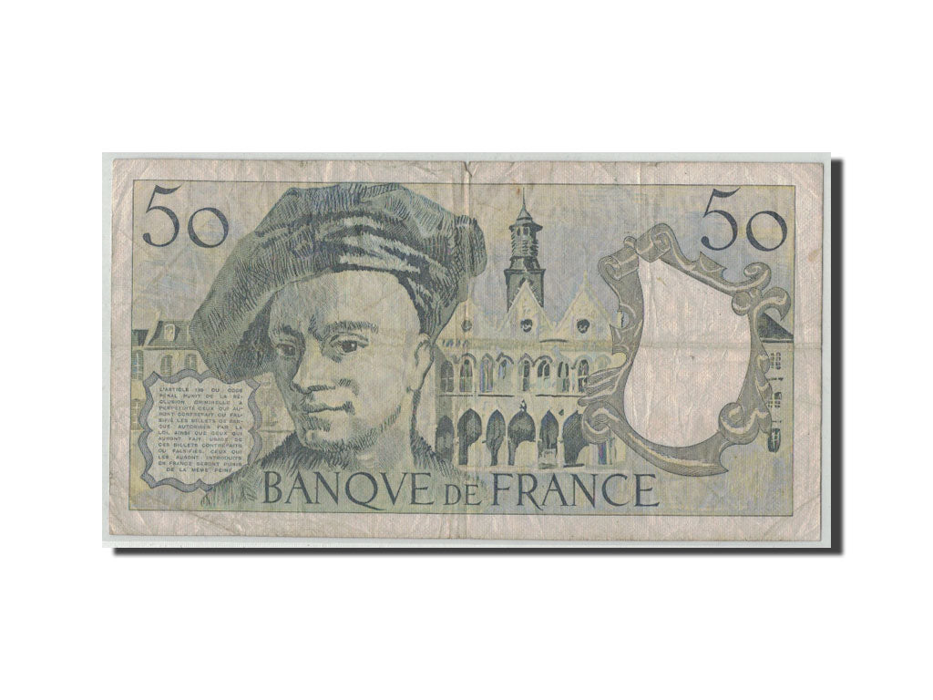 France, 50 Francs Quentin de la Tour, 1984, KM:152b, Fayette:67.10, VG(8-10)