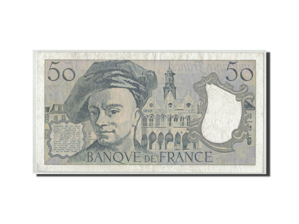 France, 50 Francs Quentin de la Tour, 1987, KM:152c, Fayette:67.13, VF(30-35)