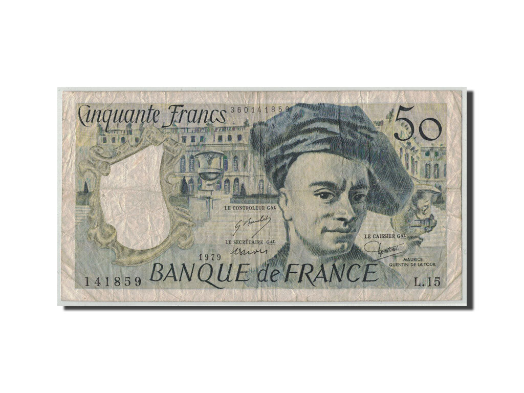 France, 50 Francs Quentin de la Tour, 1979, KM:152a, Fayette:67.4, VG(8-10)
