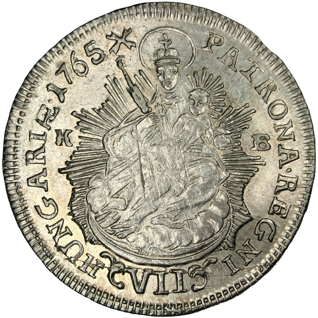HUNGARY, 7 Krajczar, 1765, Kremnitz, KM #355, AU(55-58), Silver, 3.24