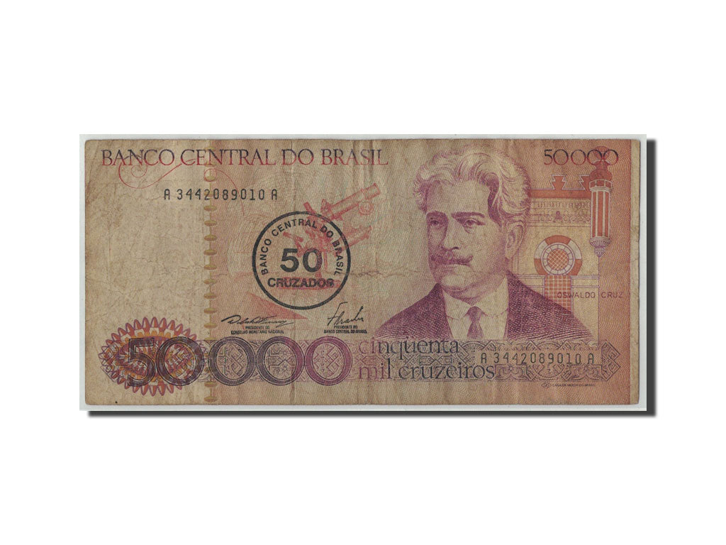 Billete, 50 Cruzados on 50,000 Cruzeiros, Undated (1986), Brasil, KM:207, RC