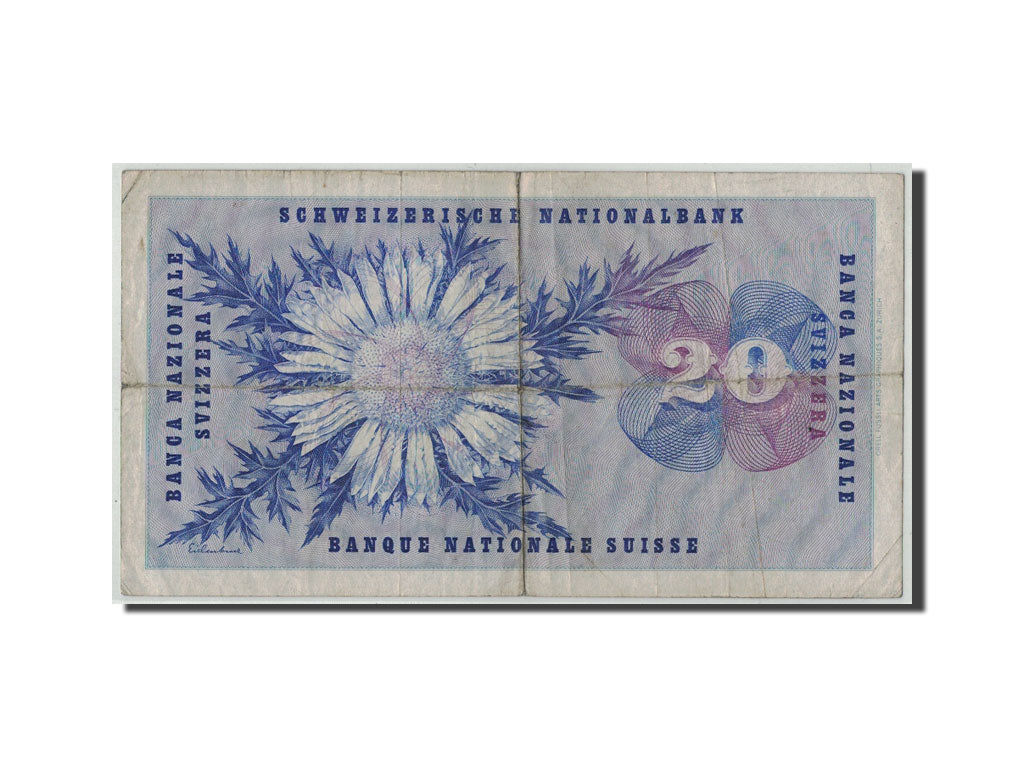 Banknote, Switzerland, 20 Franken, 1964, 1964-04-02, KM:46k, VG(8-10)