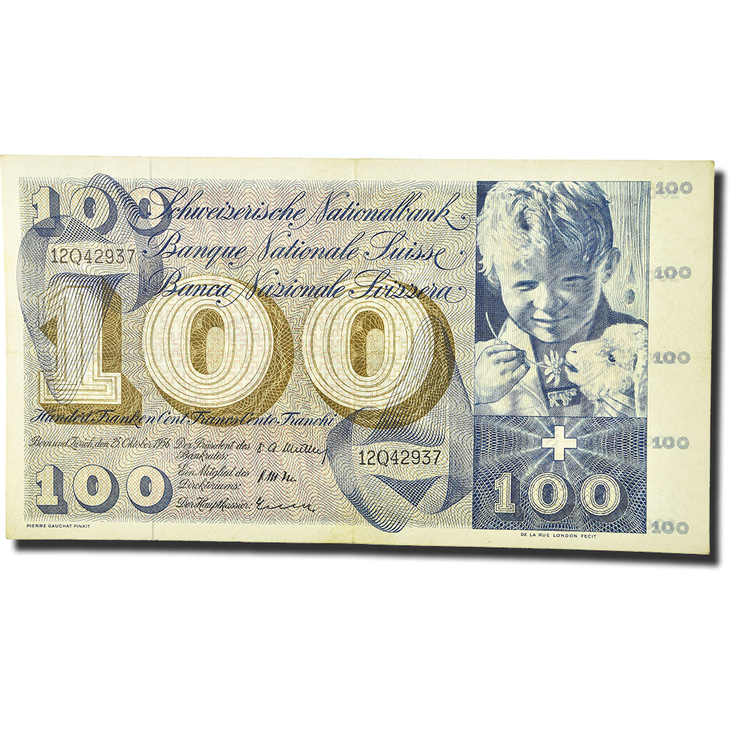 Banknote, Switzerland, 100 Franken, 1956, 1956-10-25, KM:49a, VF(30-35)