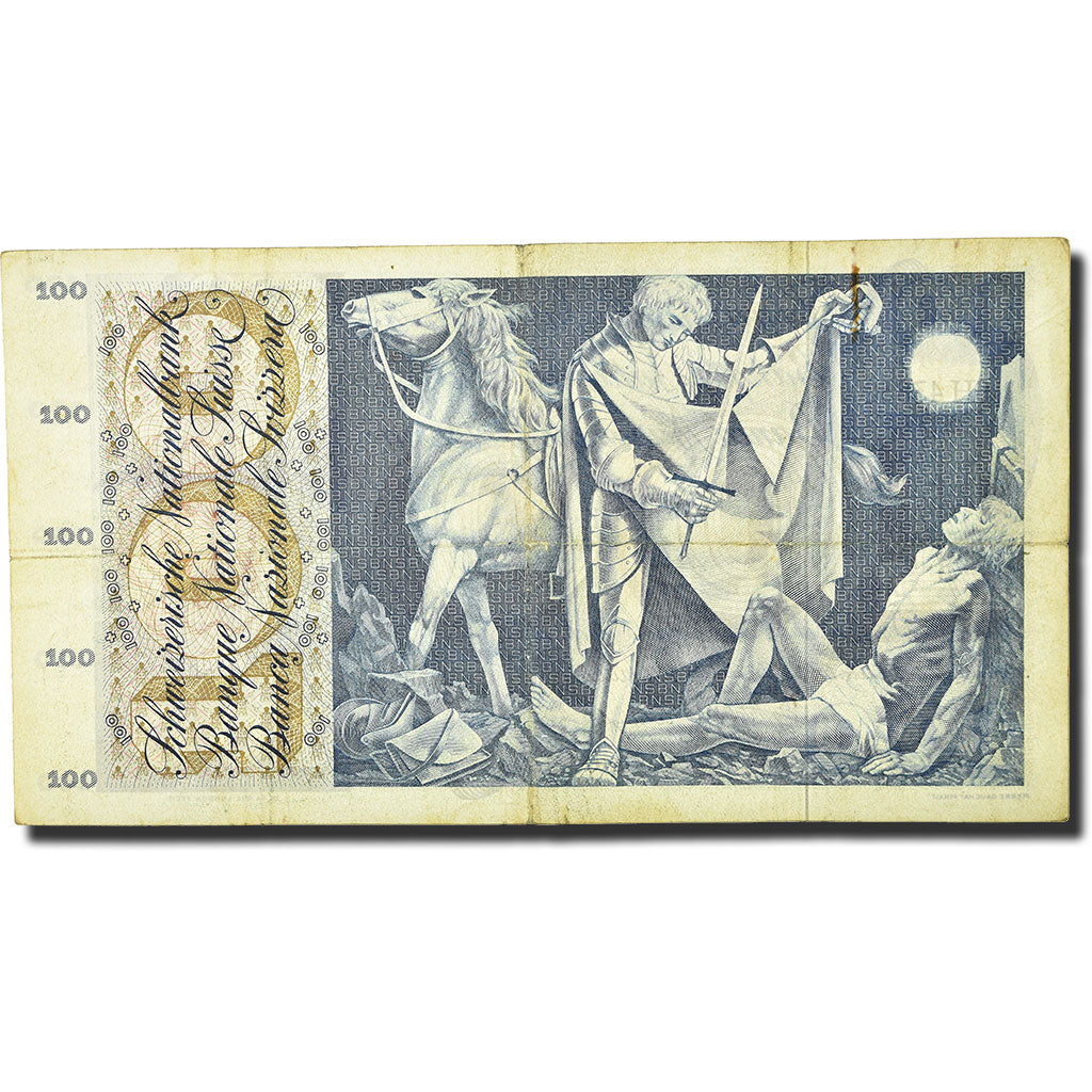 Geldschein, Schweiz, 100 Franken, 1956, 1956-10-25, KM:49a, SGE+