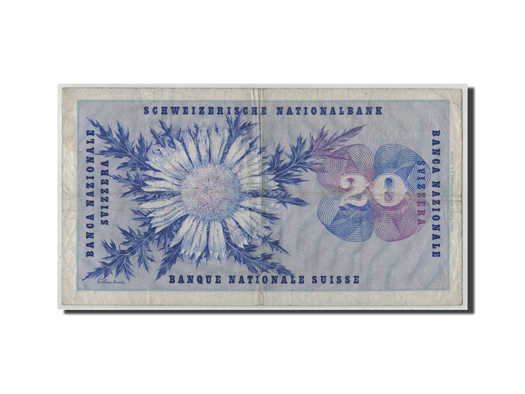 Switzerland, 20 Franken, 1964, 1964-04-02, KM:46k, VG(8-10)