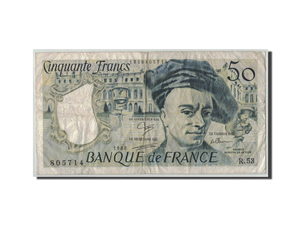 Billet, France, 50 Francs, 50 F 1976-1992 ''Quentin de La Tour'', 1988, B