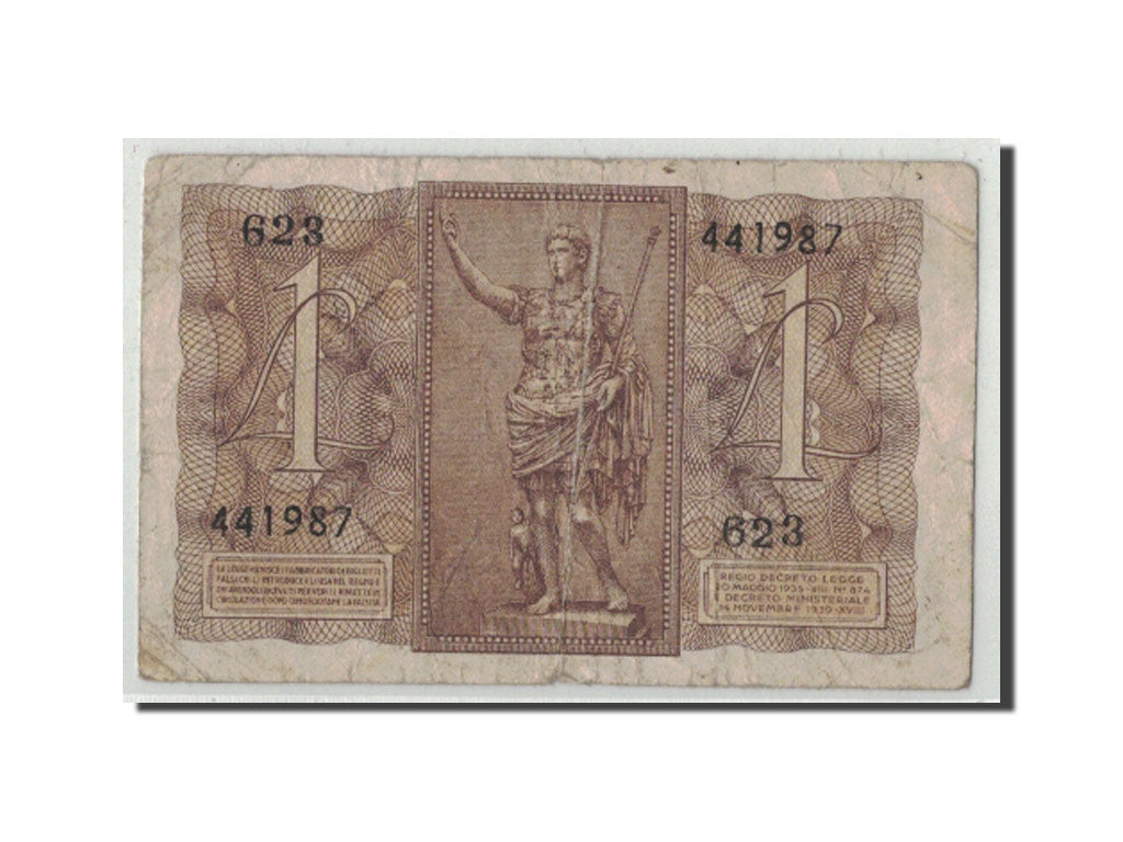 Italy, 1 Lira, 1939, KM:26, 1939-11-14, F(12-15)