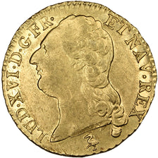 FRANCE, Louis d'or à la tête nue, Louis D'or, 1787, Paris, KM #591.1, AU(55-58),