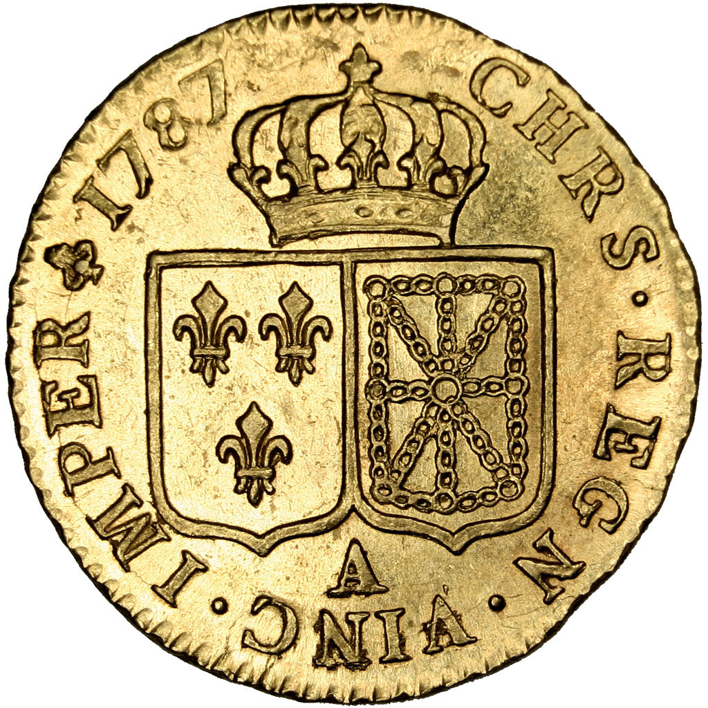 FRANCE, Louis d'or à la tête nue, Louis D'or, 1787, Paris, KM #591.1, AU(55-58),