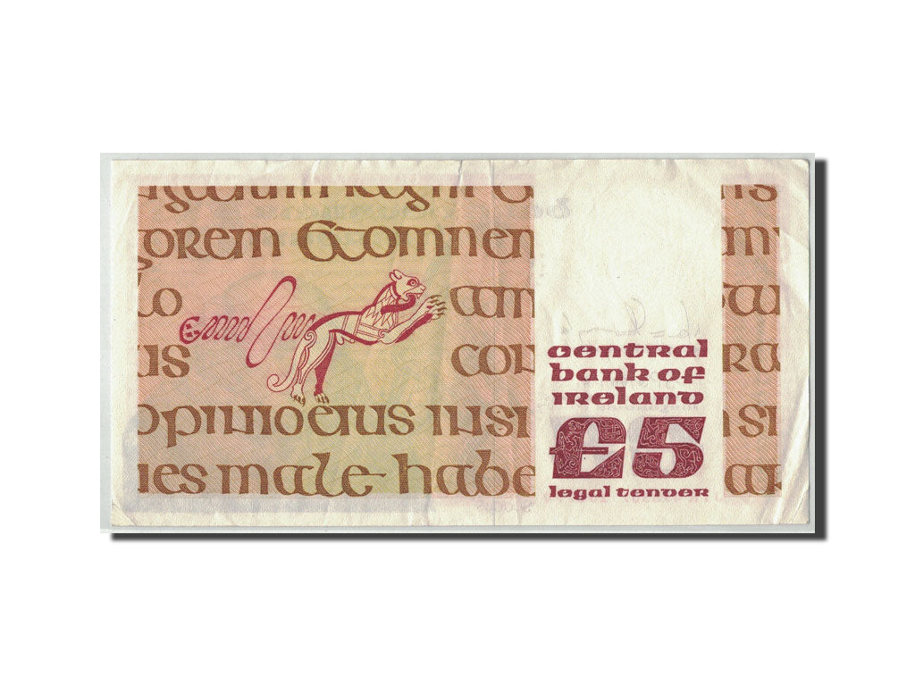 Ireland - Republic, 5 Pounds, 1990, 1990-07-18, KM:71e, VF(20-25)
