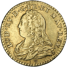 FRANCE, 1/2 Louis d'or aux lunettes, 1/2 Louis D'or, 1730, Caen, KM #488.4,...