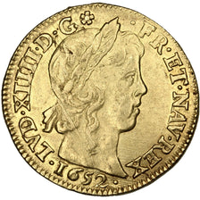 Moneda, Francia, Louis XIV, Louis d'or à la mèche longue, Louis d'Or, 1652