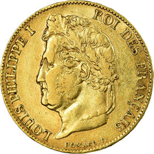 Moneta, Francia, Louis-Philippe, 20 Francs, 1839, Paris, BB, Oro, KM:750.1