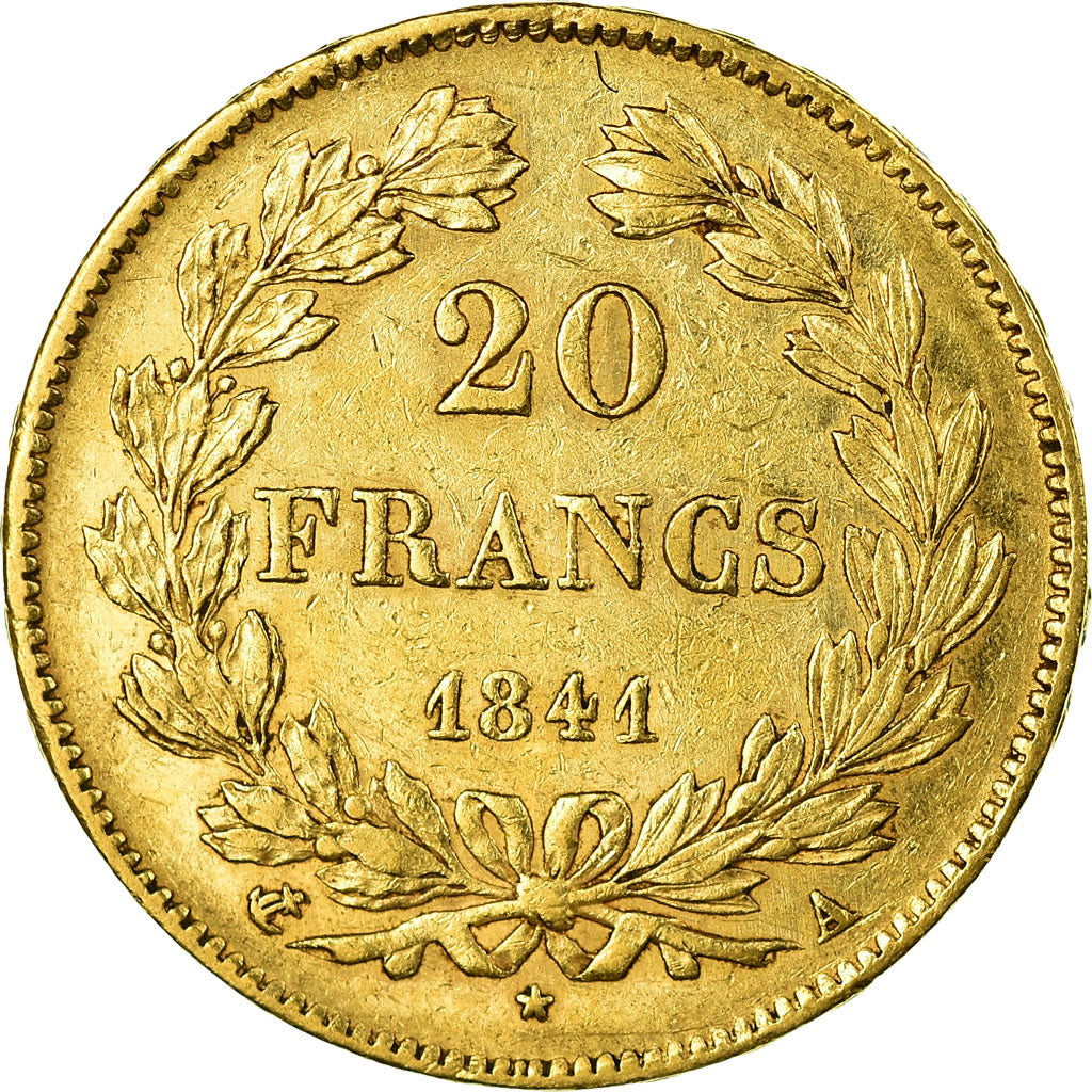 Munten, Frankrijk, Louis-Philippe, 20 Francs, 1841, Paris, ZF+, Goud, KM:750.1