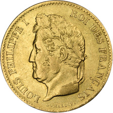 FRANCE, Louis-Philippe, 40 Francs, 1833, Paris, KM #747.1, EF(40-45), Gold,...