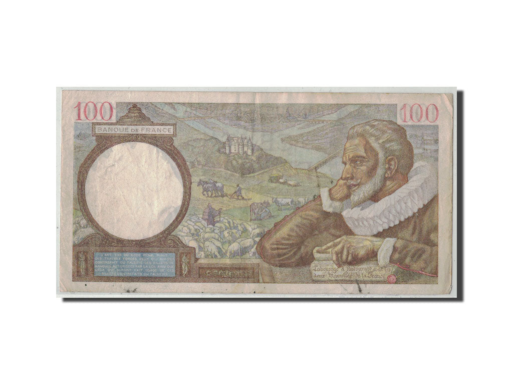 France, 100 Francs Sully, 1942, KM:94, Fayette:26.66, 1942-02-12, EF(40-45)
