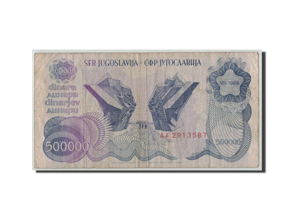 Banknote, Yugoslavia, 500,000 Dinara, 1989, 08-1989, KM:98a, VG(8-10)