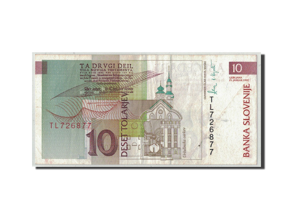 Banknote, Slovenia, 10 Tolarjev, 1992, 1992-01-15, KM:11a, VF(20-25)