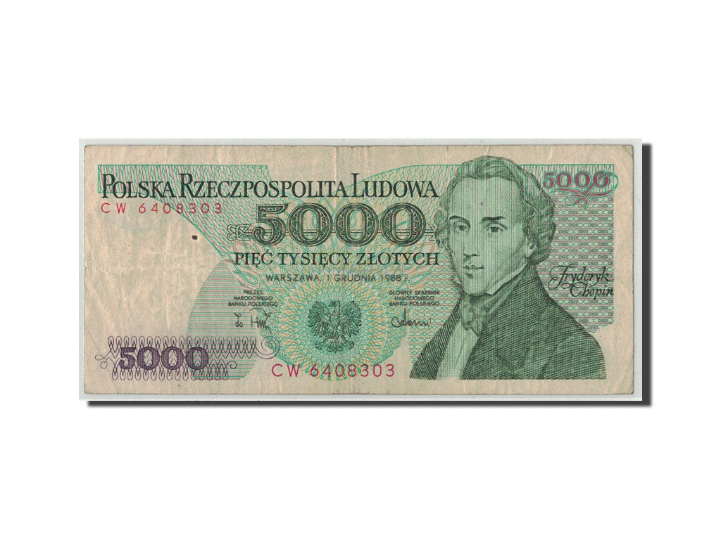 Banknote, Poland, 5000 Zlotych, 1988, 1988-12-01, KM:150c, VG(8-10)