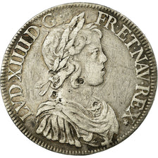 Moneda, Francia, Louis XIV, Écu à la mèche courte, Ecu, 1644, Paris, MBC