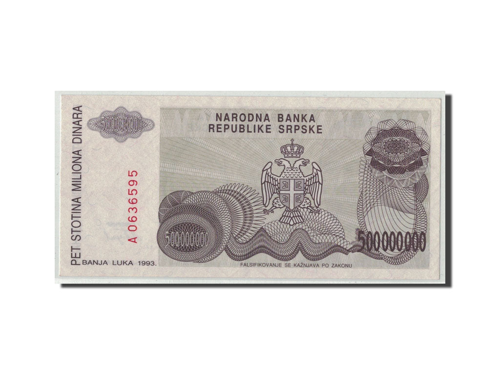 Banknote, Bosnia - Herzegovina, 500,000,000 Dinara, 1993, KM:155a, UNC(63)