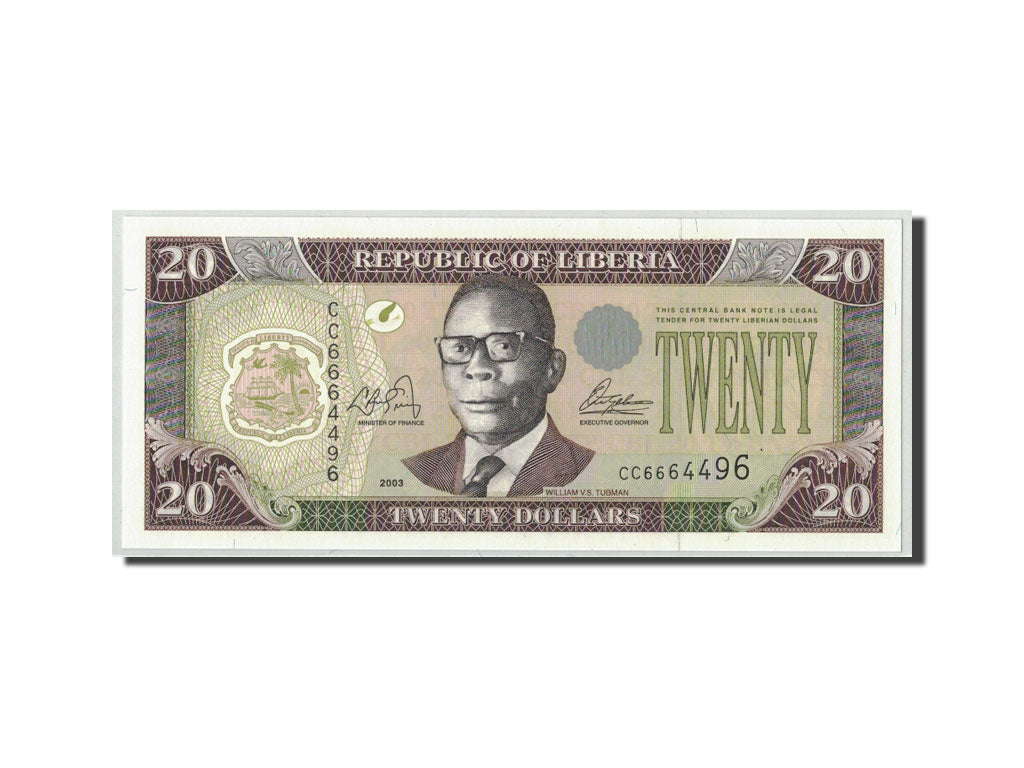 Liberia, 20 Dollars, 2003, KM:28a, UNC(65-70)