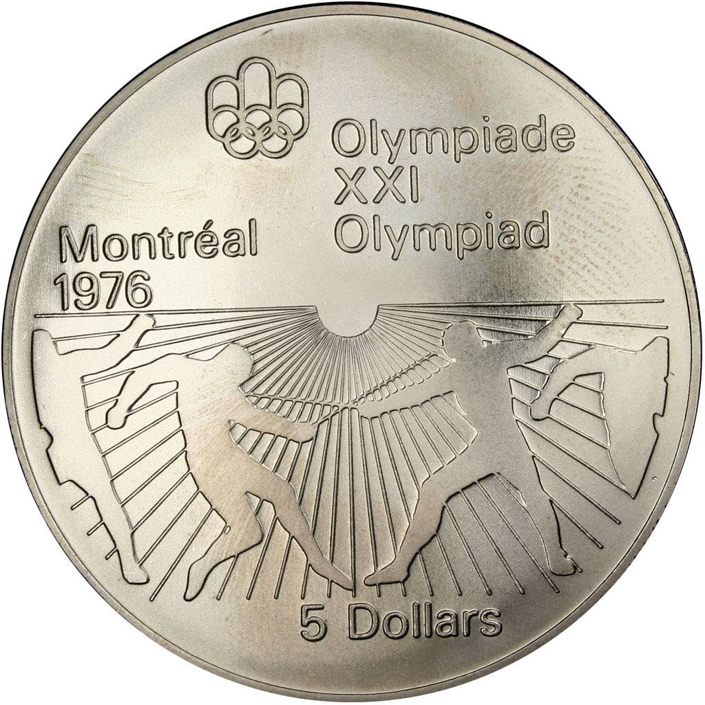 Moneta, Canada, Elizabeth II, 5 Dollars, 1976, Ottawa, SPL, Argento