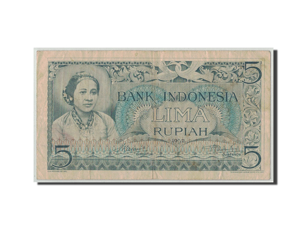 Banconote, Indonesia, 5 Rupiah, 1952, KM:42, MB