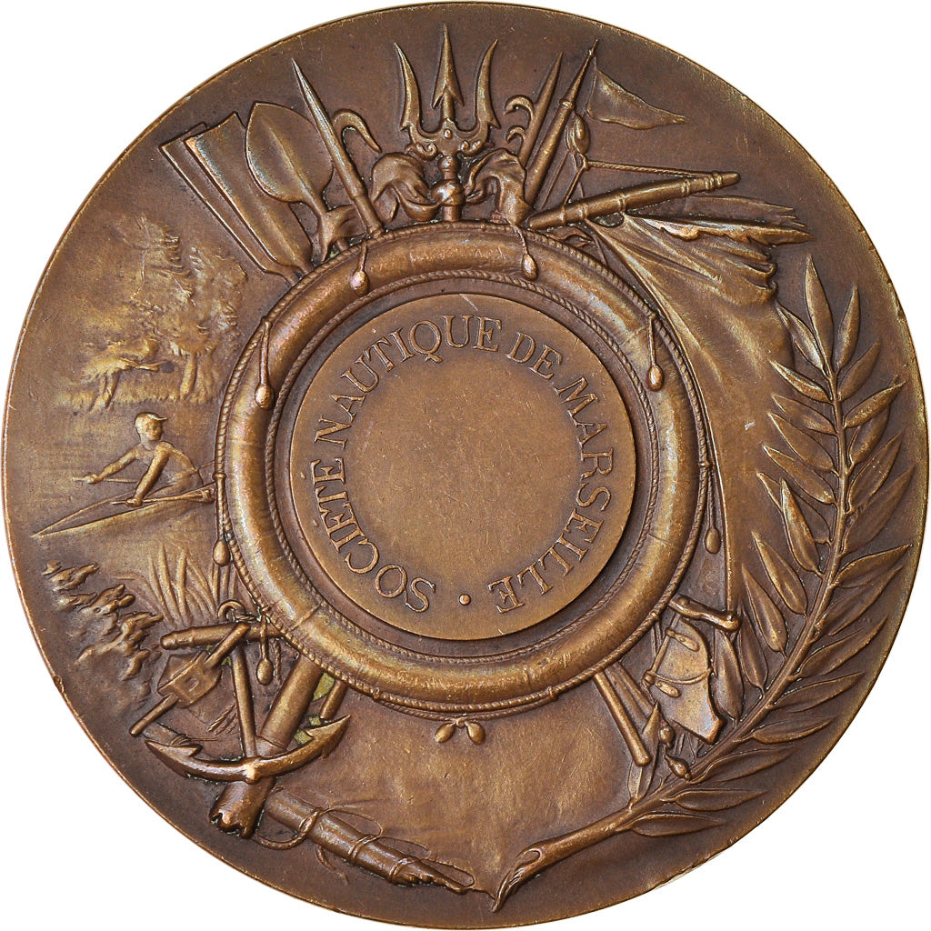 Francia, medalla, Société Nautique de Marseille, Shipping, Rivet, EBC, Bronce