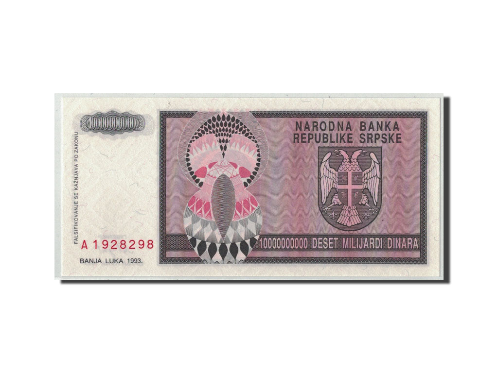 Banknote, Bosnia - Herzegovina, 10 Milliard Dinara, 1993, 1993, KM:148a