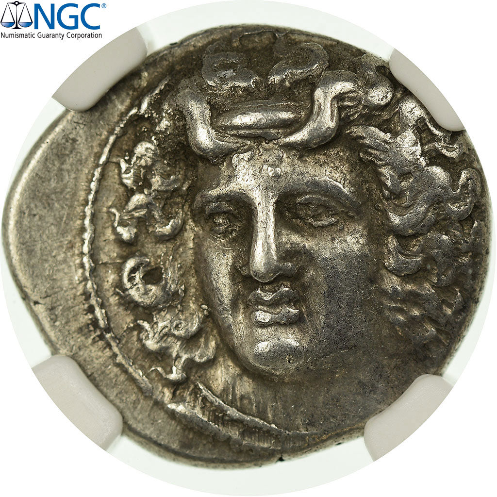 Coin, Thessaly, Larissa, Kyme, Amazon, Drachm, Larissa, graded, NGC, Ch XF