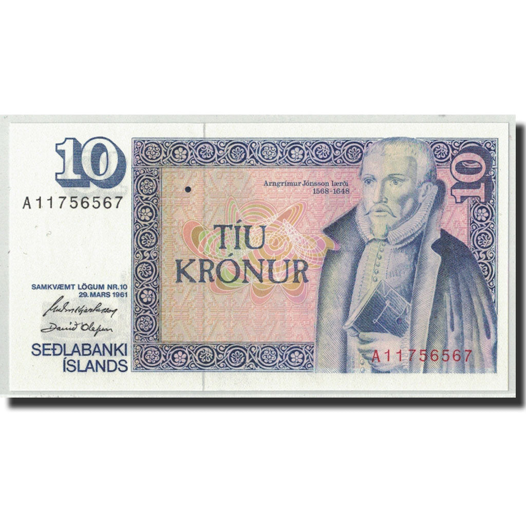 Banknote, Iceland, 10 Kronur, L.1961, 1961-03-29, KM:48a, UNC(65-70)