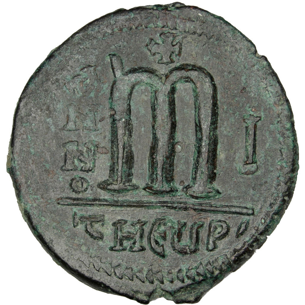 Tiberius II Constantine 578-582, Follis, Antioch, AU(50-53), Copper, 12.04