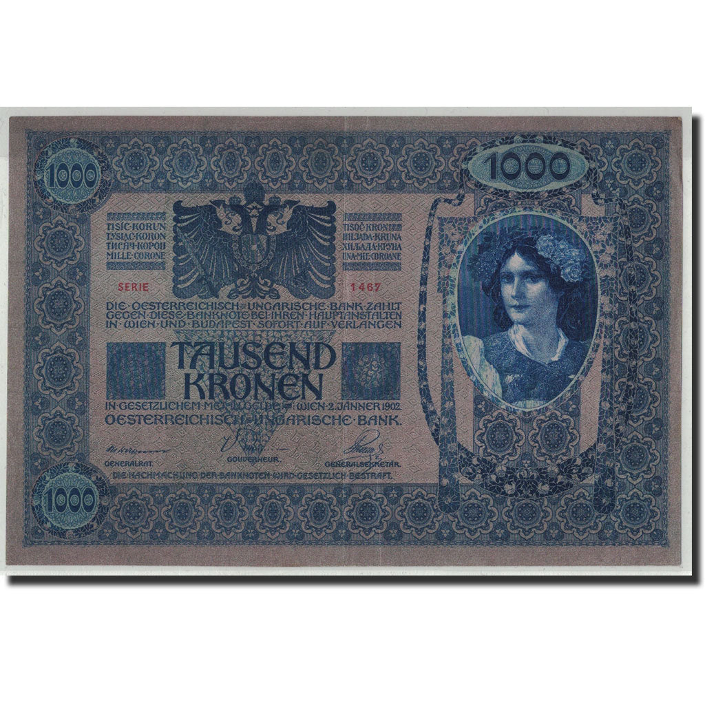 Banknote, Austria, 1000 Kronen, Undated (1919), 1902-01-02, KM:59, UNC(60-62)