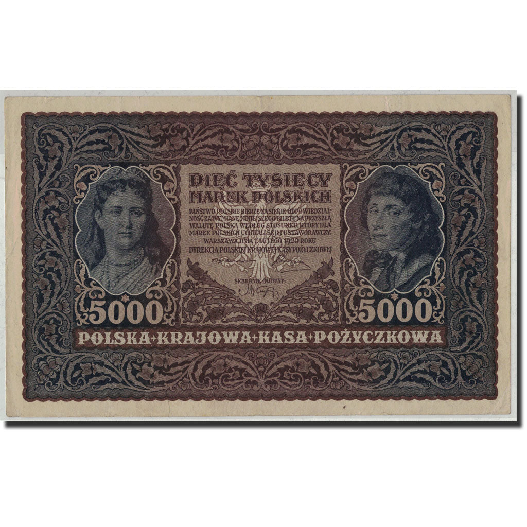 Banknote, Poland, 5000 Marek, 1920, 1920-02-07, KM:31, AU(50-53)