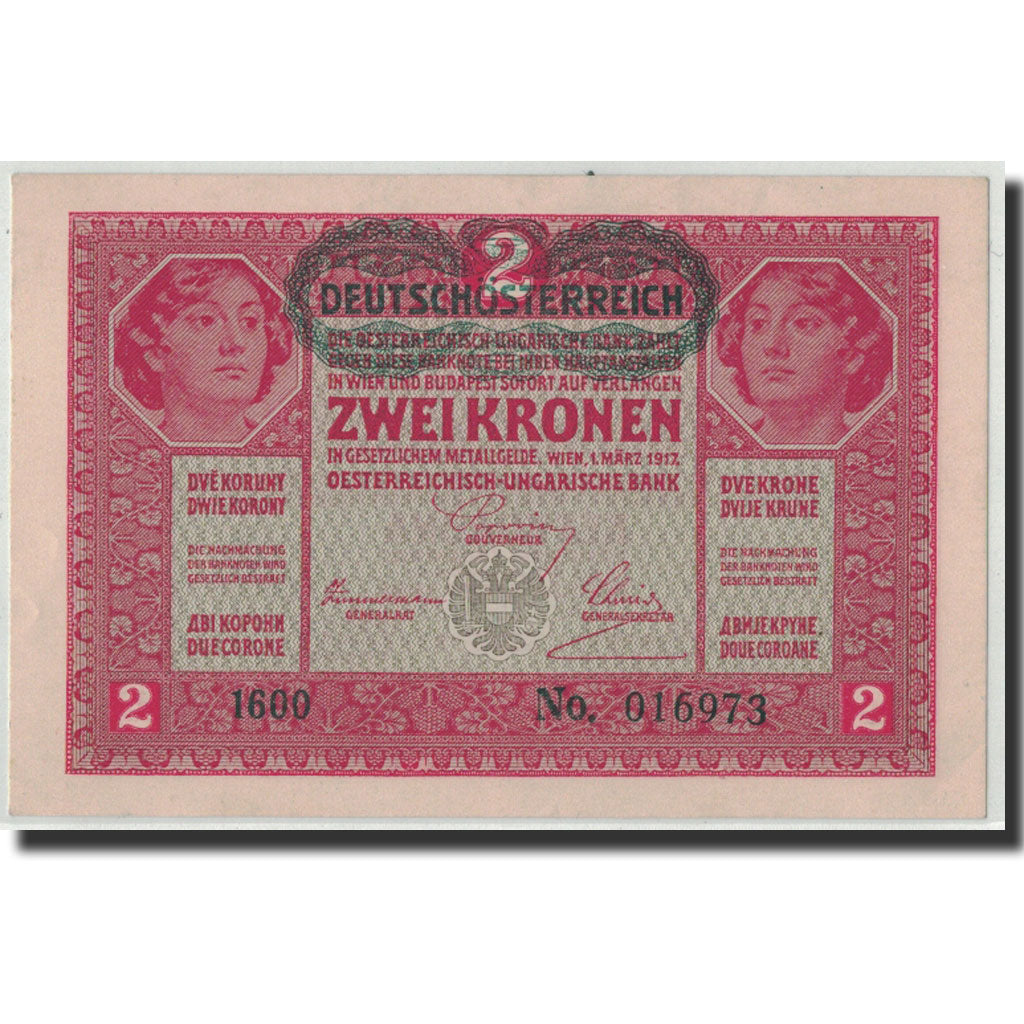 Banknote, Austria, 2 Kronen, Undated (1919), 1917-03-01, KM:50, UNC(63)